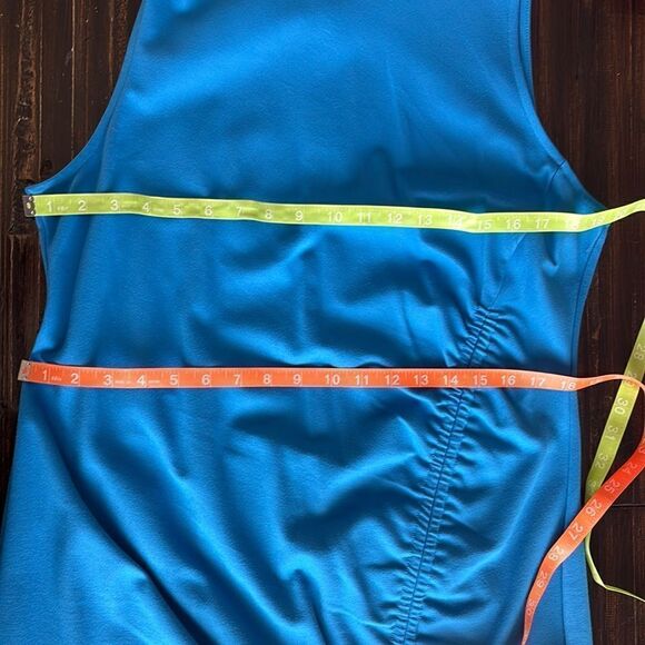 Halogen Ruched Mock Neck Minidress in Teal Blue Size XL NEW - Picture 15 of 15